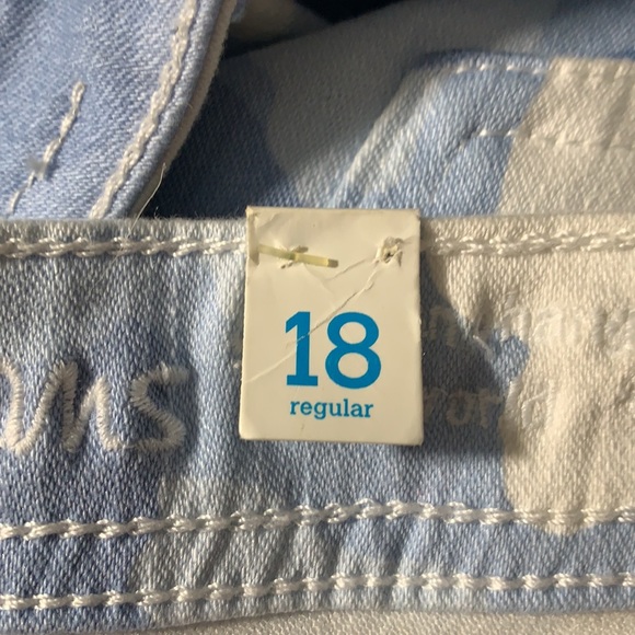 *NEW* JUSTICE Premium Jeans White & Clear Blue Straight - Picture 12 of 13